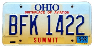 Ohio 2002 - tablica z USA