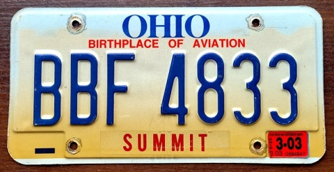 Ohio 2003 - tablica z USA