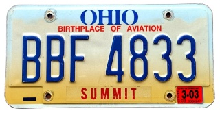 Ohio 2003 - tablica z USA