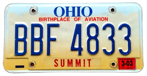 Ohio 2003 - tablica z USA