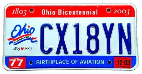 Ohio 2003 - tablica z USA