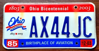 Ohio 2003 - tablica z USA