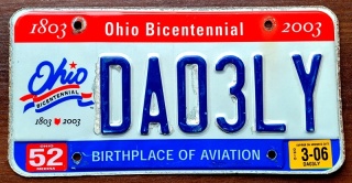 Ohio 2006 - tablica z USA