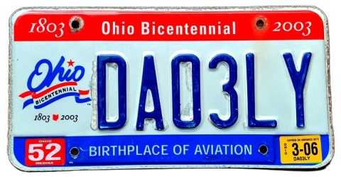 Ohio 2006 - tablica z USA