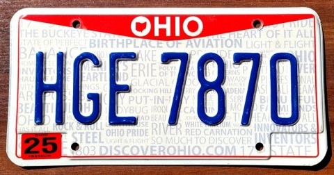 Ohio - tablica z USA