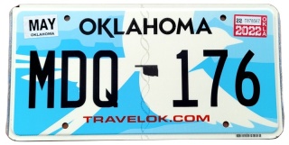 Oklahoma 2022 - tablica z USA