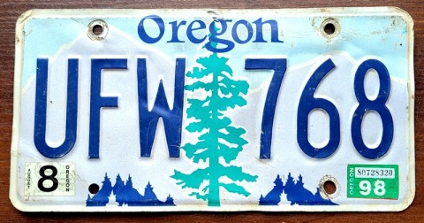 Oregon 1998 - tablica z USA