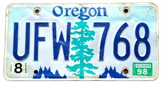Oregon 1998 - tablica z USA