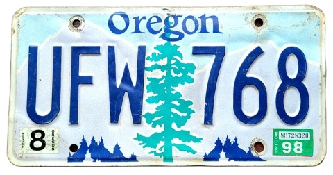Oregon 1998 - tablica z USA