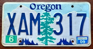 Oregon 2009 - tablica z USA