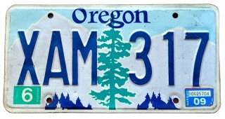 Oregon 2009 - tablica z USA