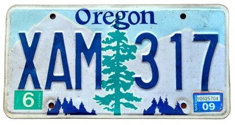 Oregon 2009 - tablica z USA
