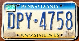 Pennsylvania 2017 - tablica z USA