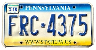 Pennsylvania 2018 - tablica z USA