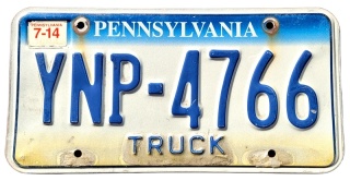 Pennsylvania 2014 - tablica z USA