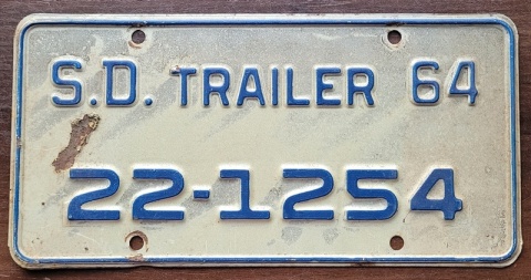 South Dakota 1964 - Trailer - tablica z USA