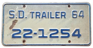 South Dakota 1964 - Trailer - tablica z USA