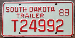 South Dakota 1988 - Trailer - tablica z USA