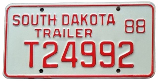 South Dakota 1988 - Trailer - tablica z USA
