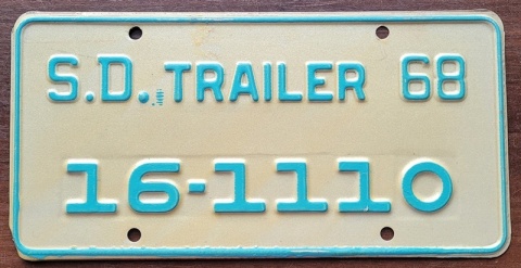South Dakota 1968 - Trailer - tablica z USA