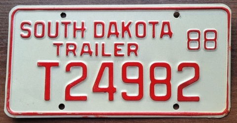 South Dakota 1988 - Trailer - tablica z USA
