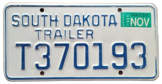 South Dakota 1995 - Trailer - tablica z USA