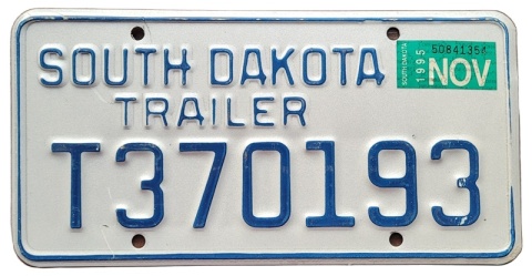 South Dakota 1995 - Trailer - tablica z USA