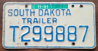 South Dakota 1991 - Trailer - tablica z USA
