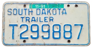 South Dakota 1991 - Trailer - tablica z USA