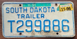 South Dakota 1996 - Trailer - tablica z USA