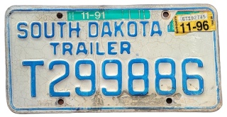 South Dakota 1996 - Trailer - tablica z USA