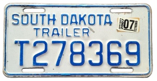 South Dakota 2007 - Trailer - tablica z USA