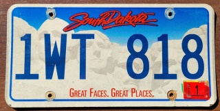 South Dakota 2016 - tablica z USA