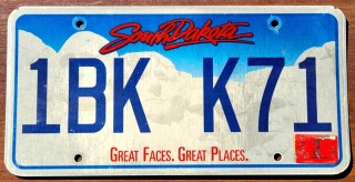 South Dakota 2016 - tablica z USA