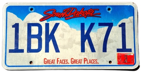 South Dakota 2016 - tablica z USA
