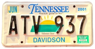 Tennessee 2001 - tablica z USA