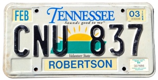 Tennessee 2003 - tablica z USA