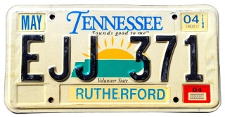 Tennessee 2004 - tablica z USA