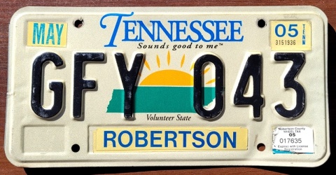 Tennessee 2005 - tablica z USA