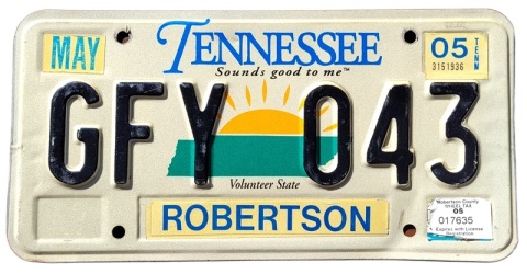 Tennessee 2005 - tablica z USA