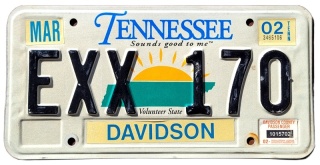 Tennessee 2002 - tablica z USA