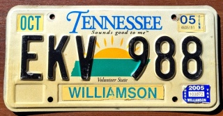Tennessee 2005 - tablica z USA