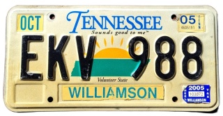 Tennessee 2005 - tablica z USA
