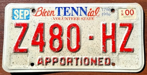 Tennessee 2000 - tablica z USA