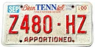 Tennessee 2000 - tablica z USA