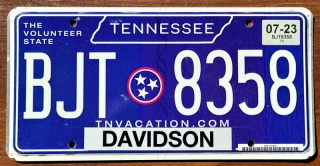 Tennessee 2023 - tablica z USA