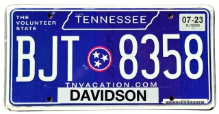 Tennessee 2023 - tablica z USA