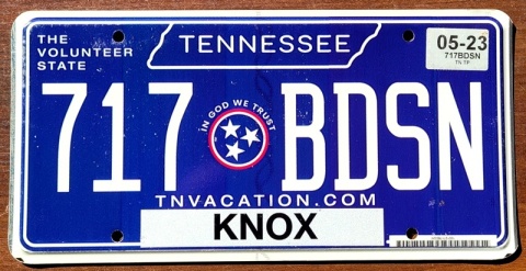 Tennessee 2023 - tablica z USA