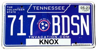 Tennessee 2023 - tablica z USA