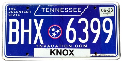 Tennessee 2023 - tablica z USA